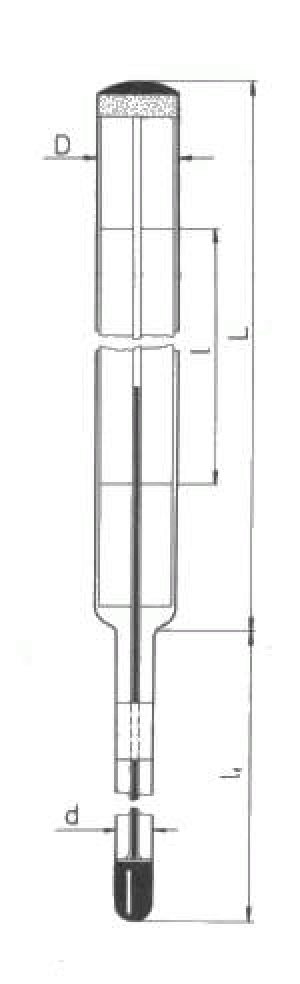 Thermometers technical type 240 straight with cork end and smooth bay, -35 to + 50 ° C